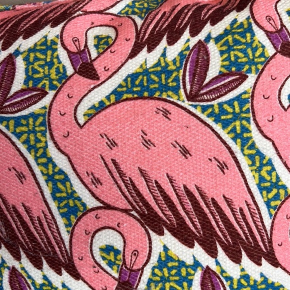 Anthropologie Flamingo Pineapple Reversible Decorative Accent Pillow - Picture 3 of 9